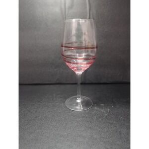 Swirline Inspired Wine Glass, 8.5" Water Goblet, Red Striped Design, Replacement